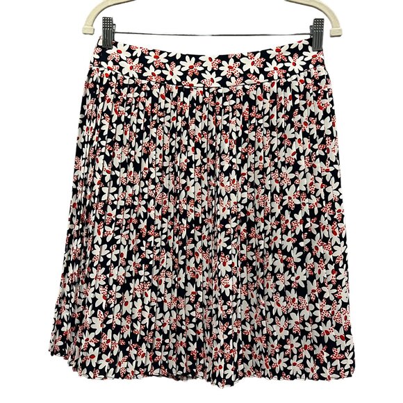 J Crew Daisy Floral Pleated Skirt, NWT, Red White Blue, 6 - Picture 1 of 8